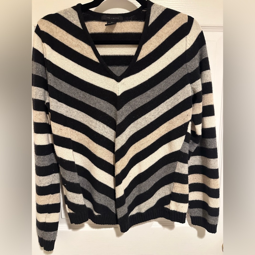The Limited XL grey/white/black striped sweater.